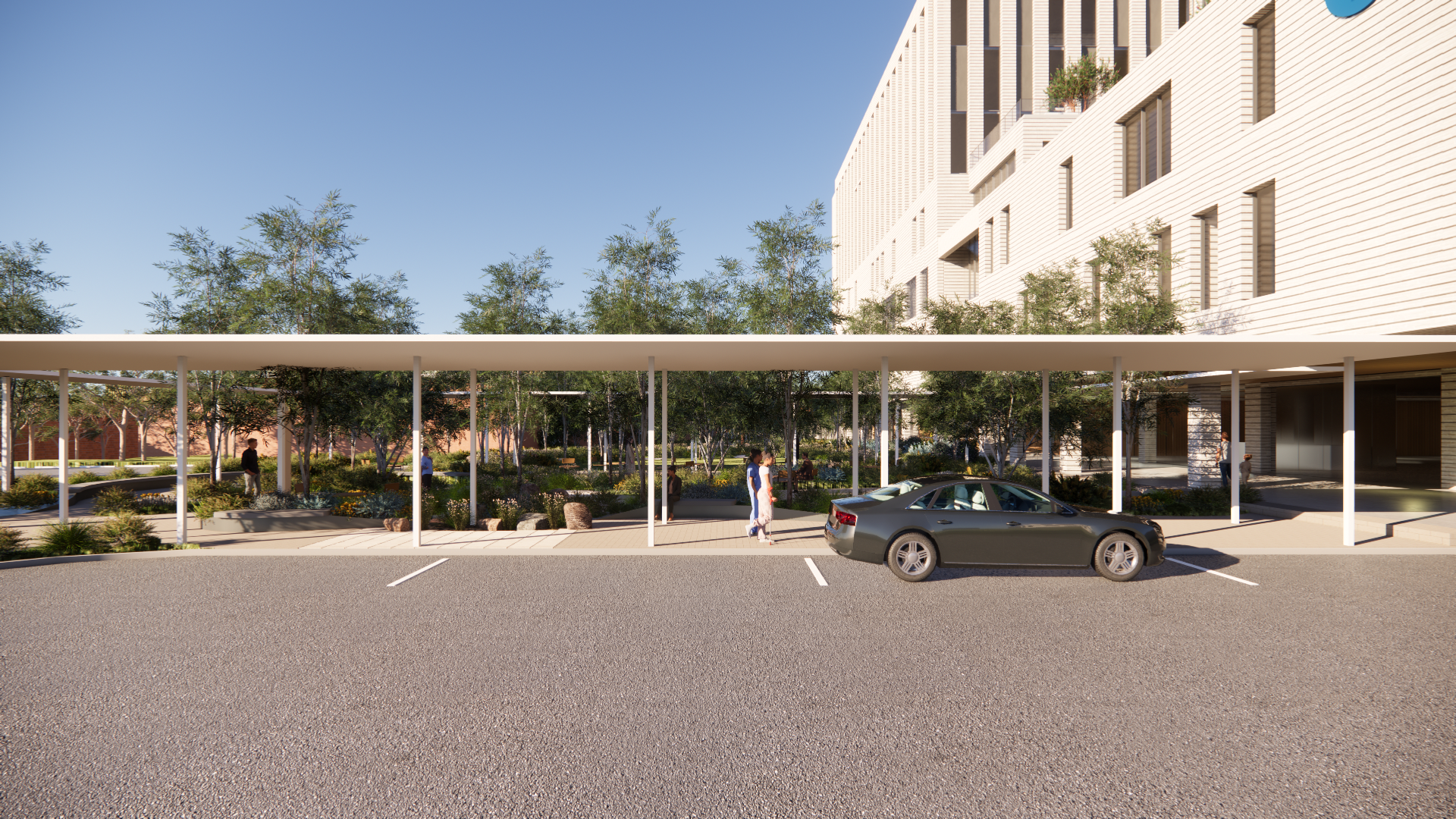 Clinical services building - patient drop off area